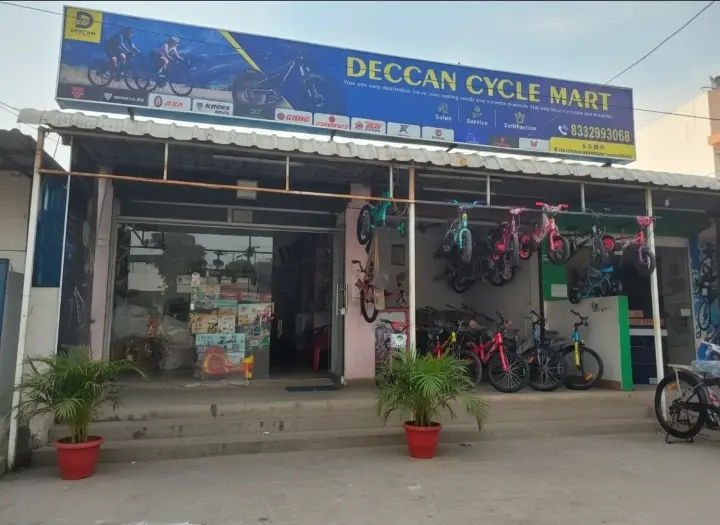 The welcoming storefront of Deccan Cycle Mart, the trusted local cycle shop in Bollaram, Secunderabad.